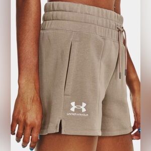 Under Armour Women's Tan 4” Essential Fleece Athletic Shorts Sz XL!